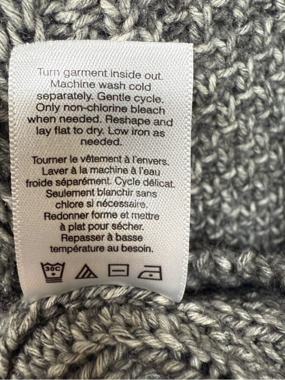 Coldwater Creek 2X Marled Grey Cable Knit Mock Neck Sweater Cotton Blend Plus - Picture 6 of 7